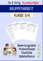 Vorschau - Klassenarbeiten - GRUPPENARBEIT I Fix & Fertig Korrekturhilfen I Kriterien, Checkliste, Notenschlüssel, Selbstreflexion I Klasse 3/4 I Editierbar - Deckblatt