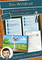 Vorschau - Arbeitsblätter - Das Windrad – Lesespurgeschichte mit Rätselaufgaben (Klasse 9) - Deckblatt
