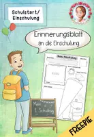 Vorschau - Arbeitsblätter - Erinnerungsblatt Einschulung Vorschule | FREEBIE kostenlos Klasse 1 - Deckblatt
