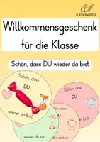 Vorschau - Mal- und Bastelvorlagen - Willkommensgeschenk nach den Ferien - Deckblatt