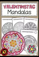 Vorschau - Mal- und Bastelvorlagen - Valentinstag – Mandalas & Ausmalbilder | 5 Malvorlagen zu Liebe & Herzen - Deckblatt