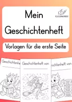 Vorschau - Mal- und Bastelvorlagen - Geschichtenheft - 5 Vorlagen zum Ausmalen - Deckblatt