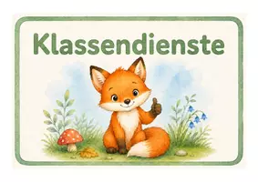 Vorschau - Poster - Fuchsklasse - Klassendienste- Schilder & Dienstkärtchen - Seite 1