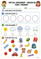 Vista previa - Evaluación - INITIAL ASSESSMENT ENGLISH (1-6 year of Primary School) - página 2