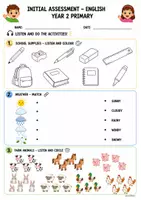 Vista previa - Evaluación - INITIAL ASSESSMENT ENGLISH (1-6 year of Primary School) - página 3