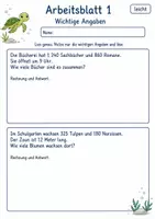 Vorschau - Arbeitsblätter - Textaufgaben Klasse 4 | Mathematik Klasse 4 | 10 Arbeitsblätter als PDF - Seite 1