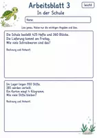 Vorschau - Arbeitsblätter - Textaufgaben Klasse 4 | Mathematik Klasse 4 | 10 Arbeitsblätter als PDF - Seite 3