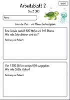 Vorschau - Arbeitsblätter - Sachaufgaben Plus Minus Klasse 4 | 10 Arbeitsblätter als PDF - Seite 2