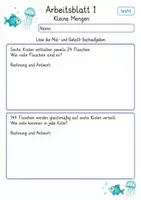 Vorschau - Arbeitsblätter - Sachaufgaben Multiplikation Division Klasse 4 | 10 Arbeitsblätter als PDF - Seite 1