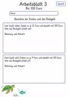 Vorschau - Arbeitsblätter - Sachaufgaben mit Geld Klasse 4 | Mathematik Klasse 4 | 10 Arbeitsblätter als PDF - Seite 3