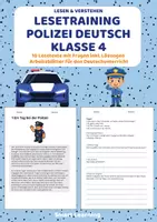 Vorschau - Stundenentwürfe - Lesetraining Polizei Klasse 4 – Leseverständnis mit Lösungen - Deckblatt