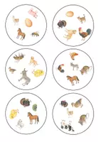 Vorschau - Spiele - Wortschatzspiel: farm animals (Englisch)/ Bauernhoftiere (DaZ/DaF)- Was ist gleich? - Seite 1