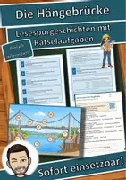 Vorschau - Arbeitsblätter - Die Hängebrücke – Lesespurgeschichte mit Rätselaufgaben (Klasse 8) - Deckblatt