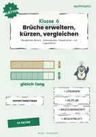 Vorschau - Unterrichtsreihen - Brüche erweitern und kürzen Klasse 6 — vergleichen & ordnen - Deckblatt