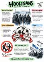 Vorschau - Arbeitsblätter - Lernplakat + AB mit Fragen zum Thema "Hooligan" + Lösungsblatt + Infografik - Deckblatt