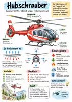 Vorschau - Arbeitsblätter - Lernplakat + AB mit Fragen zum Thema "Hubschrauber" + Lösungsblatt + Infografik - Deckblatt