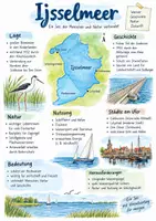 Vorschau - Arbeitsblätter - Lernplakat + AB mit Fragen zum Thema "IJsselmeer" + Lösungsblatt + Mindmap + Infografik - Deckblatt