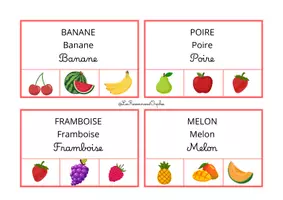Aperçu - Feuilles d'exercices - Cartes à Pinces: les fruits et les légumes - Page 1