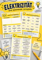 Vorschau - Spiele - Elektrizität – 3 Lernspiele zu Stromkreis, Schaltungen & Schaltzeichen | Physik Klasse 7–8 - Deckblatt