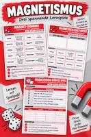 Vorschau - Arbeitsblätter - Magnetismus – 3 Lernspiele | Domino, Legespiel & Würfelspiel | Physik Klasse 6–7 - Deckblatt