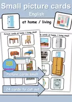Vorschau - Mal- und Bastelvorlagen - Mini Picture-word cards: At home / Living / Furniture & Rooms - zu Hause / wohnen / Möbel & Räume - Englische Mini Bildkarten & Lesekarten - Deckblatt