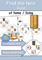 Vorschau - Mal- und Bastelvorlagen - Find the twin: At home / Living / Furniture & Rooms - zu Hause / wohnen / Möbel & Räume - Englisch Spiel Game - Deckblatt
