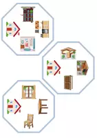Vorschau - Mal- und Bastelvorlagen - Find the twin: At home / Living / Furniture & Rooms - zu Hause / wohnen / Möbel & Räume - Englisch Spiel Game - Seite 2