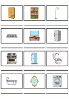 Vorschau - Mal- und Bastelvorlagen - At home / Living / Furniture & Rooms - zu Hause / wohnen / Möbel & Räume : Vocabulary List Wordlist - Englisches Kartenspiel Cardgame Picturecards - Seite 3