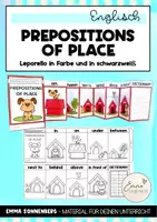 Vorschau - Mal- und Bastelvorlagen - Leporello zu Prepositions of Place - Deckblatt