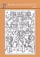 Vorschau - Arbeitsblätter - Gemeinschaftsbild Löwe | Klassendeko | Kinstunterricht Klasse 1-4 - Deckblatt