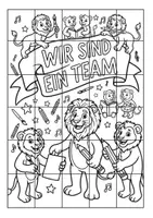 Vorschau - Arbeitsblätter - Gemeinschaftsbild Löwe | Klassendeko | Kinstunterricht Klasse 1-4 - Seite 1