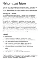 Vorschau - Stundenentwürfe - Geburtstagsritual und Geburtstagskarten - Seite 1