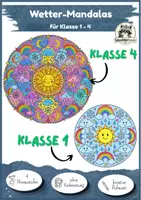 Vorschau - Mal- und Bastelvorlagen - Kunst Mandala Grundschule, Wetter Ausmalbilder | 4 Schwierigkeitsstufen für Klasse 1, Klasse 2, Klasse 3, Klasse 4 - Deckblatt