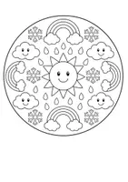 Vorschau - Mal- und Bastelvorlagen - Kunst Mandala Grundschule, Wetter Ausmalbilder | 4 Schwierigkeitsstufen für Klasse 1, Klasse 2, Klasse 3, Klasse 4 - Seite 2