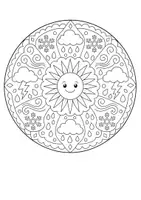 Vorschau - Mal- und Bastelvorlagen - Kunst Mandala Grundschule, Wetter Ausmalbilder | 4 Schwierigkeitsstufen für Klasse 1, Klasse 2, Klasse 3, Klasse 4 - Seite 3