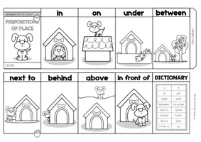 Vorschau - Mal- und Bastelvorlagen - Leporello zu Prepositions of Place - Seite 2