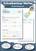 Vorschau - Arbeitsblätter - Deutsch Schreibanlass Grundschule zum Thema Wetter, Klasse 3, Klasse 4 | Wetterforscher Schreibwerkstatt - Deckblatt