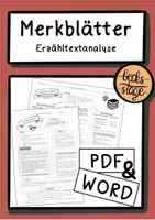 Vorschau - Poster - Merkblätter zur Erzähltextanalyse *komplett editierbar* - Deckblatt