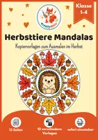 Vorschau - Arbeitsblätter - Herbsttiere Mandalas Grundschule | 10 Ausmalbilder mit Igel, Fuchs & Co. - Deckblatt