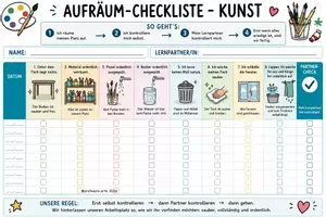 Vorschau - Arbeitsblätter - Lernpaare bilden Aufräumcheckliste - Deckblatt