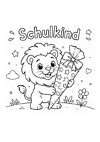 Vorschau - Mal- und Bastelvorlagen - Schulkind_Ausmalbilder Malvoragen Einschulung Zebra - Seite 1