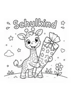 Vorschau - Mal- und Bastelvorlagen - Schulkind_Ausmalbilder Malvoragen Einschulung Zebra - Seite 2