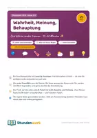Vorschau - Arbeitsblätter - Wahrheit oder Meinung Ethik Klasse 5 6 - Deckblatt