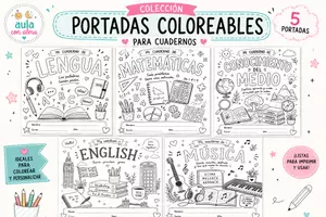 Vista previa - Otros - PORTADAS ASIGNTATURAS DE PRIMARIA COLOREABLES. - Portada