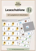 Vorschau - Arbeitsblätter - Leseschablone I/i – Lesen mit Lautgebärde und Anlautbildern - Deckblatt