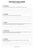 Vorschau - Arbeitsblätter - Deutsch Challenge perfekt für Förder oder Vertretung - Deckblatt