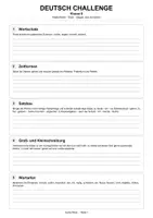 Vorschau - Arbeitsblätter - Deutsch Challenge Klasse 8 Vertretung - Deckblatt