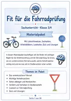 Vorschau - Arbeitsblätter - Fit für die Fahrradprüfung – Verkehrserziehung Klasse 3/4 - Deckblatt