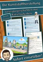 Vorschau - Mal- und Bastelvorlagen - Die Kunststoffherstellung – Lesespurgeschichte mit Rätselaufgaben (Klasse 9) - Deckblatt