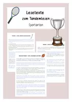 Vorschau - Arbeitsblätter - Lesetexte Sportarten zur Förderung des Leseverständnisses - Deckblatt